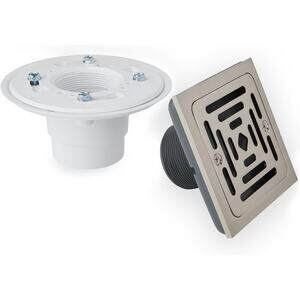 Signature Hardware Adelphi 4-1/2" Pattern Grate Linear Shower Drain –Matte Black